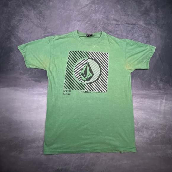 Vintage Volcom Graphic T-Shirt Mens Medium Green Y2K Skater Streetwear 0395 - Picture 2 of 7